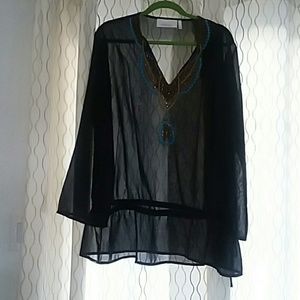 Lovely beaded tunic with drawstring